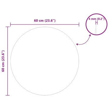 vidaXL Καθρέφτης τοίχου Γύρος Ø 60 cm σκληρυμένο γυαλί