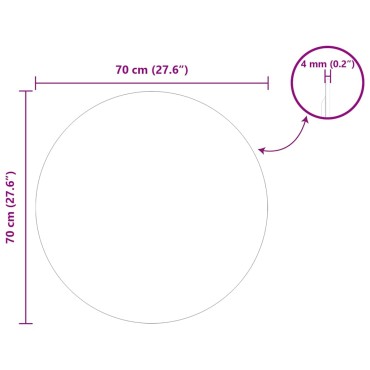 vidaXL Καθρέφτης τοίχου Γύρος Ø 70 cm σκληρυμένο γυαλί