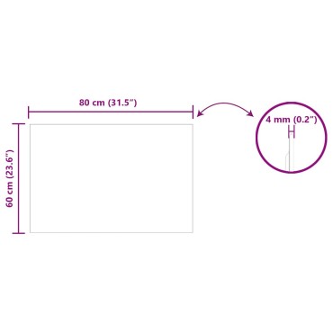 vidaXL Καθρέφτης τοίχου Ορθογώνιος 80 x 60 cm σκληρυμένο γυαλί