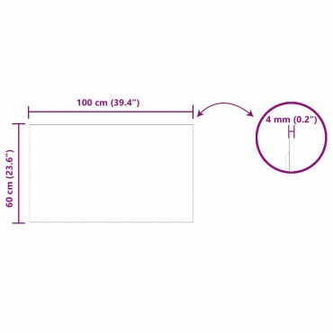 vidaXL Καθρέφτης τοίχου Ορθογώνιος 100 x 60 cm σκληρυμένο γυαλί