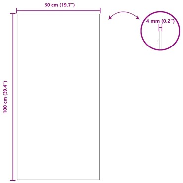 vidaXL Καθρέφτης τοίχου Ορθογώνιος 50 x 100 cm σκληρυμένο γυαλί