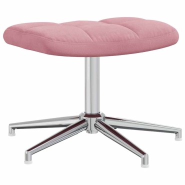 vidaXL Πολυθρόνα Relax Ροζ Βελούδινη με Σκαμπό 62x68x98cm 1 τεμ.