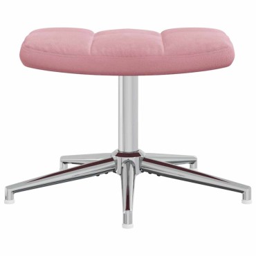 vidaXL Πολυθρόνα Relax Ροζ Βελούδινη με Σκαμπό 62x68x98cm 1 τεμ.