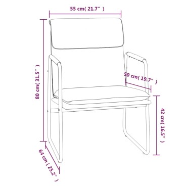 vidaXL Πολυθρόνα Μαύρο 55x64x80cm Υφασμάτινη 1 τεμ.
