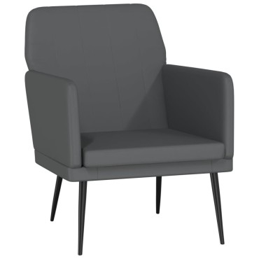 vidaXL Πολυθρόνα Γκρι 61x78x80cm από Συνθετικό Δέρμα 1 τεμ.