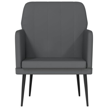 vidaXL Πολυθρόνα Γκρι 61x78x80cm από Συνθετικό Δέρμα 1 τεμ.