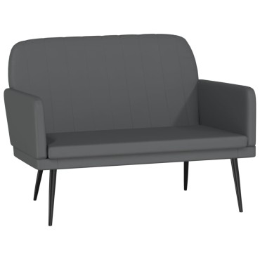 vidaXL Πάγκος Γκρι 107x80x81cm από Συνθετικό Δέρμα 1 τεμ.