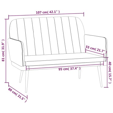 vidaXL Πάγκος Γκρι 107x80x81cm από Συνθετικό Δέρμα 1 τεμ.