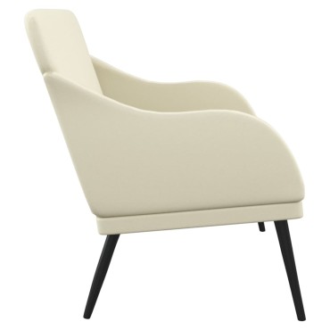 vidaXL Πάγκος Κρεμ 110x76x80cm από Συνθετικό Δέρμα 1 τεμ.