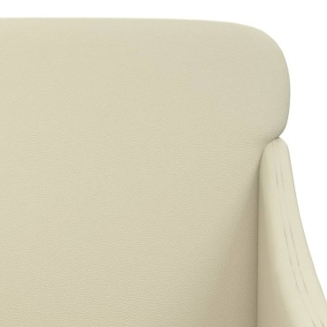 vidaXL Πάγκος Κρεμ 110x76x80cm από Συνθετικό Δέρμα 1 τεμ.