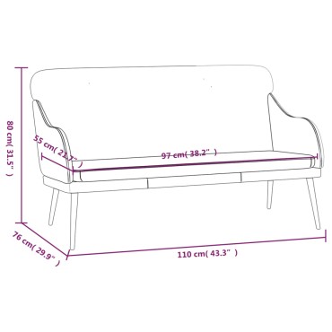 vidaXL Πάγκος Κρεμ 110x76x80cm από Συνθετικό Δέρμα 1 τεμ.