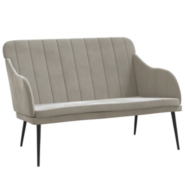 vidaXL Πάγκος Ανοιχτό Γκρι 110x76x80cm Βελούδινος 1 τεμ.