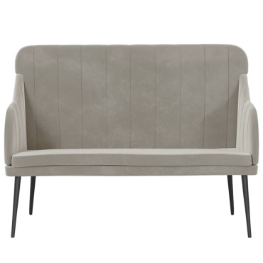 vidaXL Πάγκος Ανοιχτό Γκρι 110x76x80cm Βελούδινος 1 τεμ.