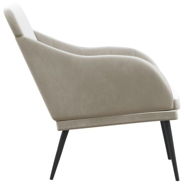 vidaXL Πάγκος Ανοιχτό Γκρι 110x76x80cm Βελούδινος 1 τεμ.