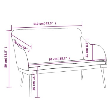 vidaXL Πάγκος Ανοιχτό Γκρι 110x76x80cm Βελούδινος 1 τεμ.
