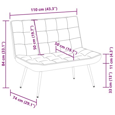 vidaXL Πάγκος Μπλε 110x74x84cm Βελούδινος 1 τεμ.