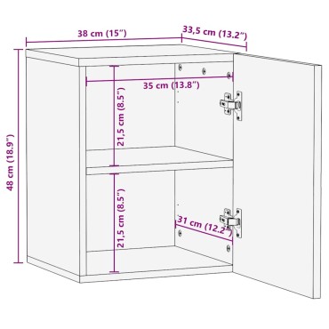 vidaXL κρεμαστό ντουλάπι μπάνιου 38x33,5x48cm μασίφ ξύλο Mango