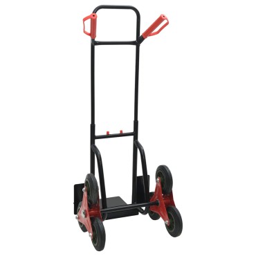 vidaXL Χειροκίνητο Καρότσι Μαύρο και Κόκκινο 64,5 x 49,5 x 114 εκ.