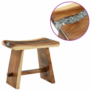 vidaXL Καθιστικό ντους Φυσικό 50x30x44cm Στερεό ξύλο σουάρ