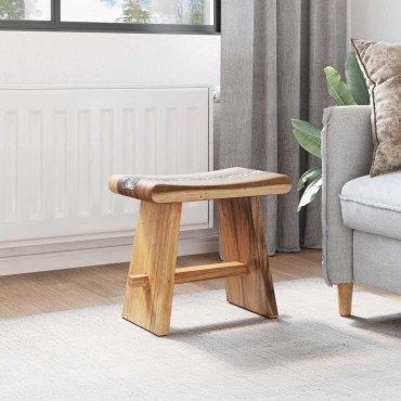 vidaXL Καθιστικό ντους Φυσικό 50x30x44cm Στερεό ξύλο σουάρ