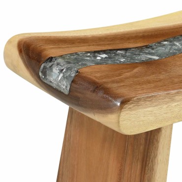 vidaXL Καθιστικό ντους Φυσικό 50x30x44cm Στερεό ξύλο σουάρ