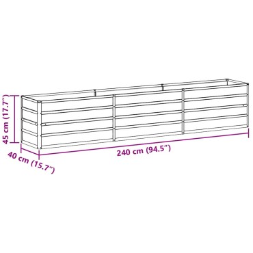 vidaXL Υπερυψωμένη Ζαρντινιέρα Ανοιχτό καφέ 240 x 40 x 45 cm