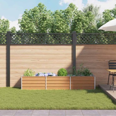 vidaXL Υπερυψωμένη Ζαρντινιέρα Ανοιχτό καφέ 240 x 40 x 45 cm