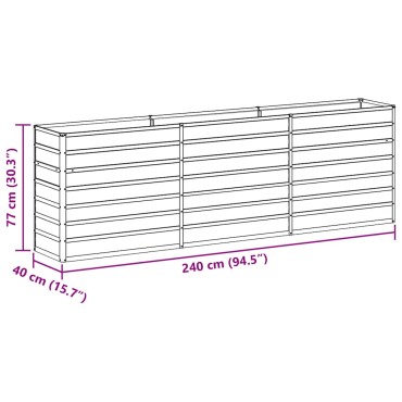 vidaXL Υπερυψωμένη Ζαρντινιέρα Ανοιχτό καφέ 240 x 40 x 77 cm