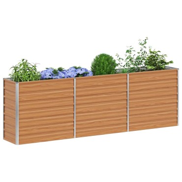 vidaXL Υπερυψωμένη Ζαρντινιέρα Ανοιχτό καφέ 240 x 40 x 77 cm
