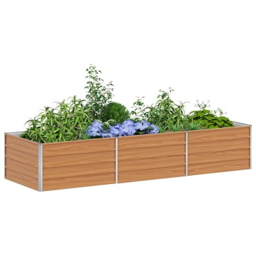 vidaXL Υπερυψωμένη Ζαρντινιέρα Ανοιχτό καφέ 240 x 80 x 45 cm