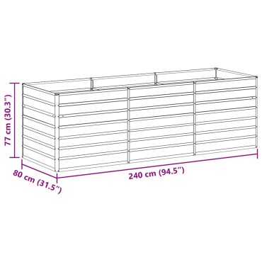 vidaXL Υπερυψωμένη Ζαρντινιέρα Ανοιχτό καφέ 240 x 80 x 77 cm