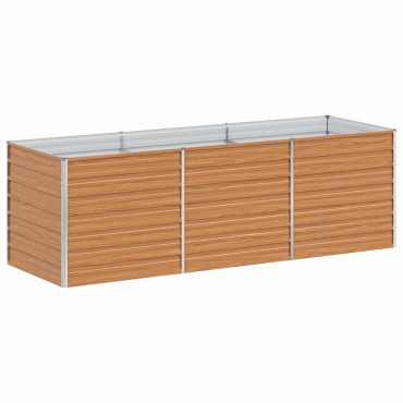 vidaXL Υπερυψωμένη Ζαρντινιέρα Ανοιχτό καφέ 240 x 80 x 77 cm