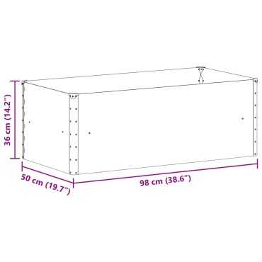 vidaXL Υπερυψωμένη Ζαρντινιέρα 98 x 50 x 36 εκ. Επικαλυμμένος Χάλυβας