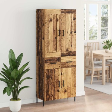 vidaXL Highboard 2 τεμ. Παλιό Ξύλο 69,5x34x180cm