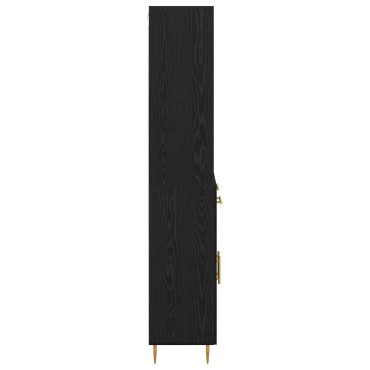 vidaXL Highboard Μαύρη Οξυά 69,5x34x180cm Επεξεργασμένο Ξύλο 1 τεμ.