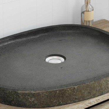 vidaXL Λεκάνη Γκρι (30-37) x (30-37) x 12 εκ. Πέτρα Ποταμού