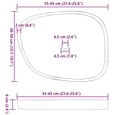 vidaXL Λεκάνη Γκρι (38-45) x (38-45) x 12 εκ. Πέτρα Ποταμού