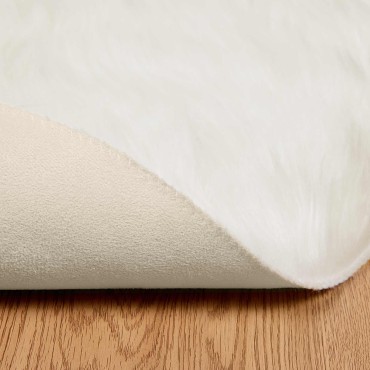 vidaXL Χαλί από τεχνητό πρόβειο δέρμα TAFALLA Λευκό 80x80cm