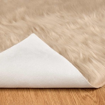 vidaXL Χαλί από τεχνητό πρόβειο δέρμα TAFALLA Μπεζ 80x200cm