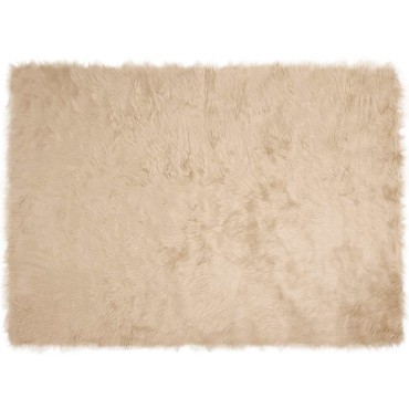 vidaXL Χαλί από τεχνητό πρόβειο δέρμα TAFALLA Μπεζ 160x230cm