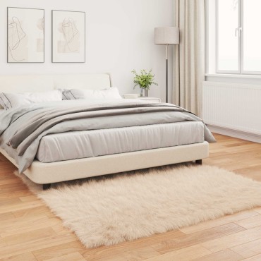vidaXL Χαλί από τεχνητό πρόβειο δέρμα TAFALLA Μπεζ 120x120cm