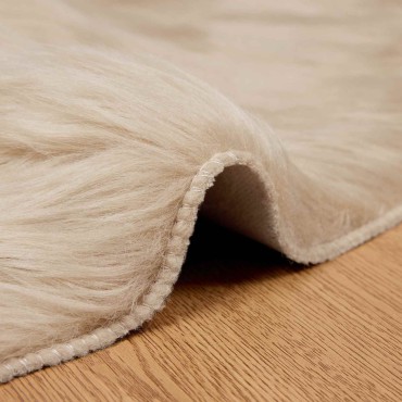 vidaXL Χαλί από τεχνητό πρόβειο δέρμα TAFALLA Μπεζ 160x160cm