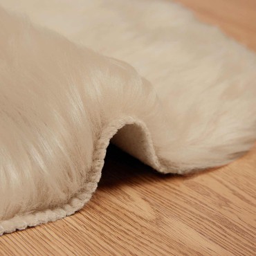 vidaXL Χαλί από τεχνητό πρόβειο δέρμα TAFALLA Μπεζ 80x120cm