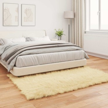 vidaXL Χαλί από τεχνητό πρόβειο δέρμα TAFALLA Κρεμ 140x200cm