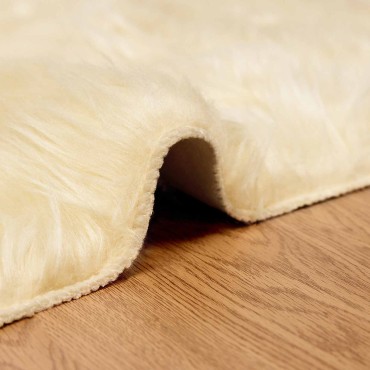 vidaXL Χαλί από τεχνητό πρόβειο δέρμα TAFALLA Κρεμ 120x120cm