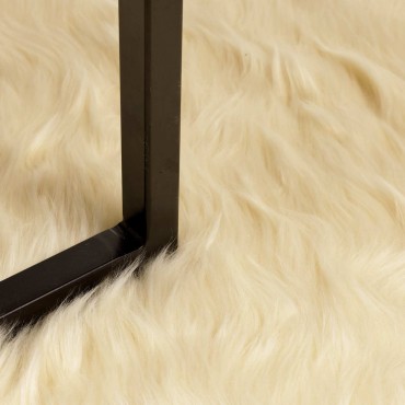 vidaXL Χαλί από τεχνητό πρόβειο δέρμα TAFALLA Κρεμ 120x120cm