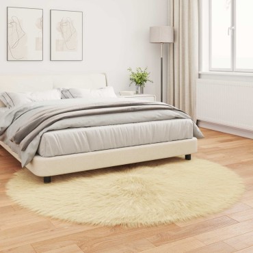 vidaXL Χαλί από τεχνητό πρόβειο δέρμα TAFALLA Κρεμ 160x160cm