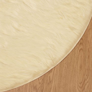 vidaXL Χαλί από τεχνητό πρόβειο δέρμα TAFALLA Κρεμ 160x160cm