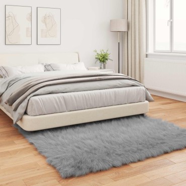 vidaXL Χαλί από τεχνητό πρόβειο δέρμα TAFALLA Γκρι 120x120cm