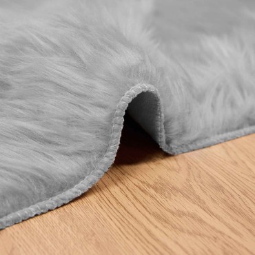 vidaXL Χαλί από τεχνητό πρόβειο δέρμα TAFALLA Γκρι 120x120cm